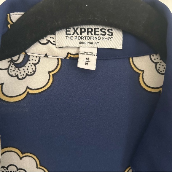 Express The Portofino Patterned Button Down Shirt - Picture 2 of 4